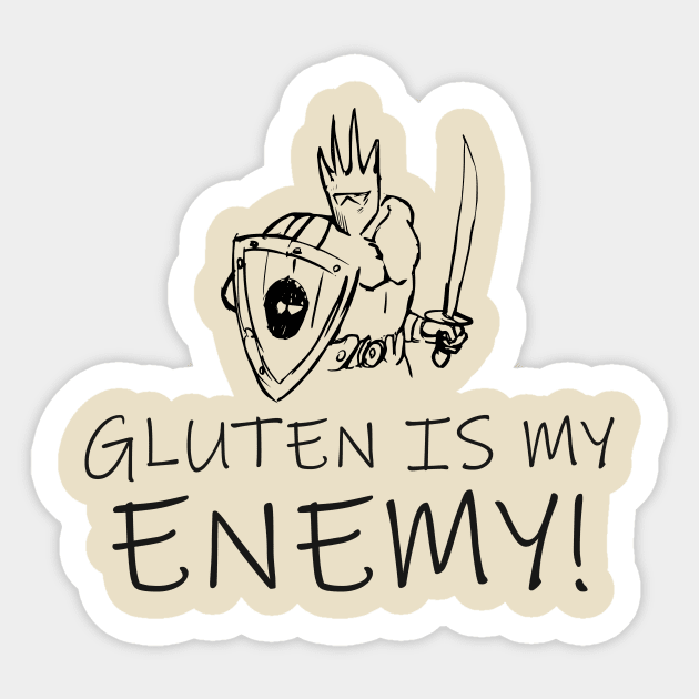 Gluten Is My Enemy Sticker by Benny Merch Pearl